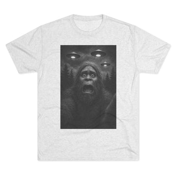 Sasquatch UFO Unisex Tee, Casual Adventure Shirt, Gift for Cryptozoology Fans, Fun Halloween Outfit, Unique Graphic T-Shirt