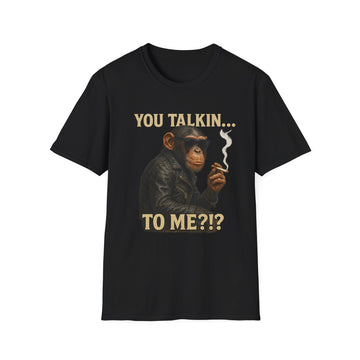 You Talkin' To Me? Chimpanzee Soft Tee, Inspired By Raging Bull and Robert Dinero, for boxing and animal lovers!